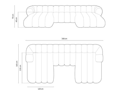 Koge Panoramic Sofa, 6 Seats, 348x165 cm