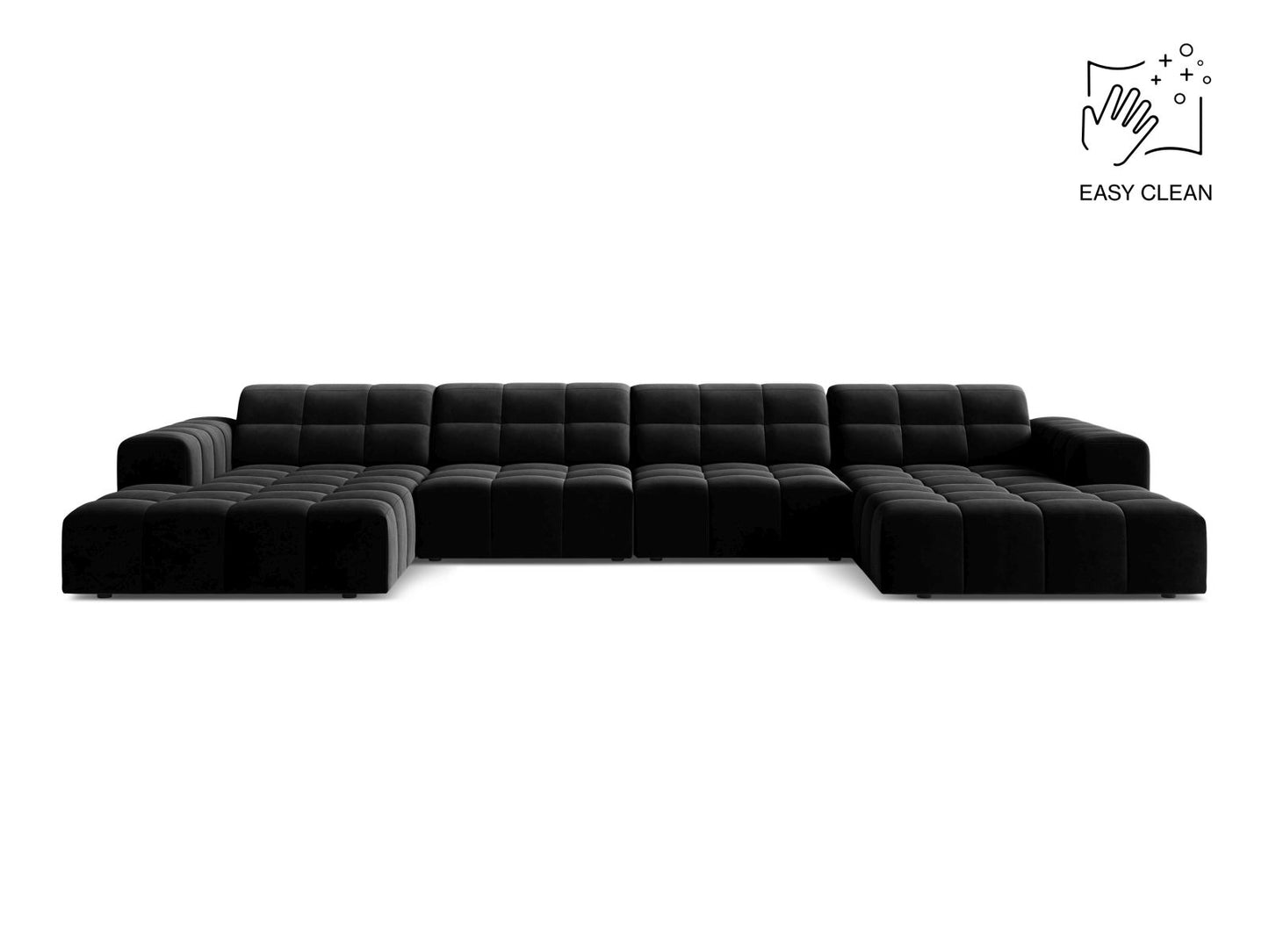 Chicago Panoramic Sofa, 6 Seats, 375x167 cm — Black