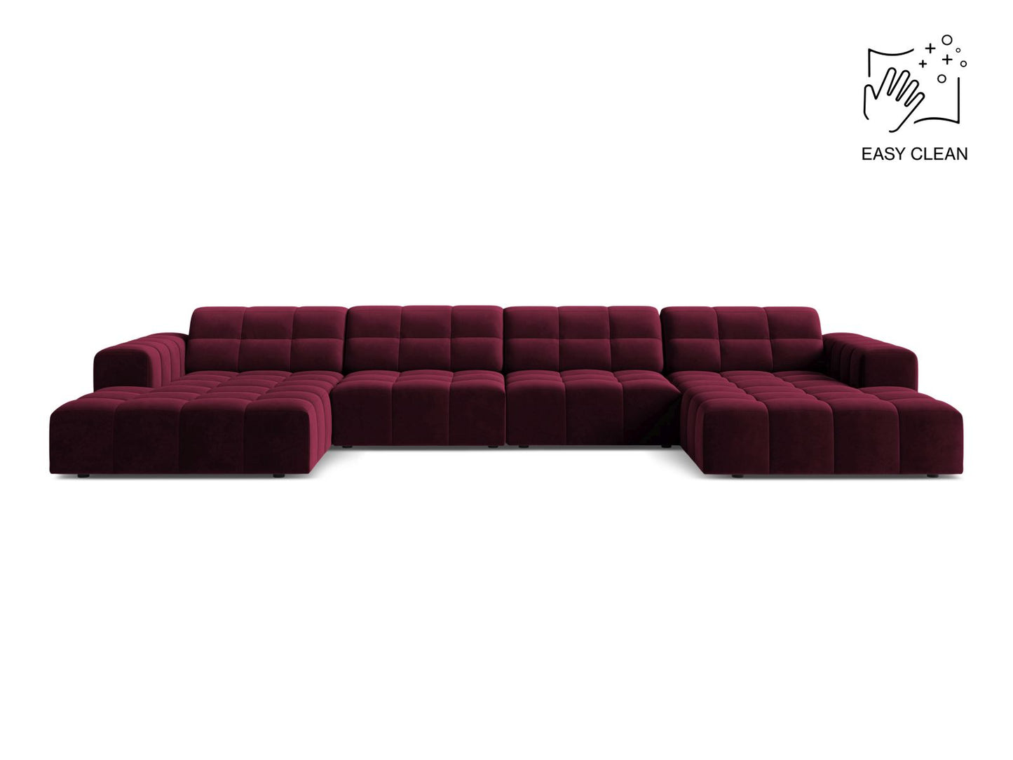 Chicago Panoramic Sofa, 6 Seats, 375x167 cm — Burgundy
