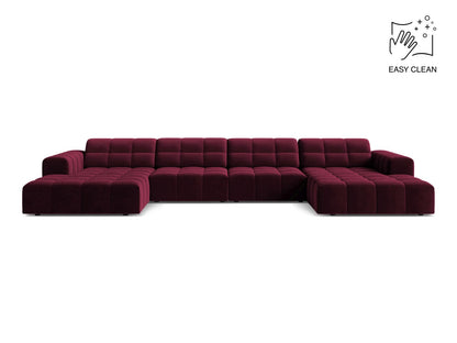 Chicago Panoramic Sofa, 6 Seats, 375x167 cm — Burgundy