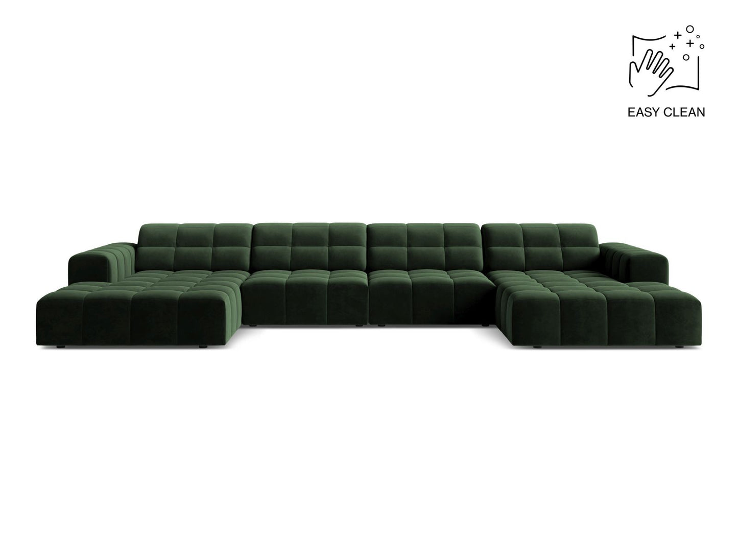 Chicago Panoramic Sofa, 6 Seats, 375x167 cm — Bottle Green
