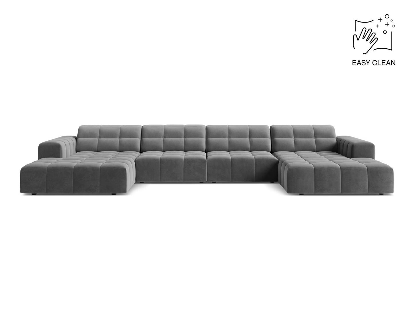 Chicago Panoramic Sofa, 6 Seats, 375x167 cm — Light Grey