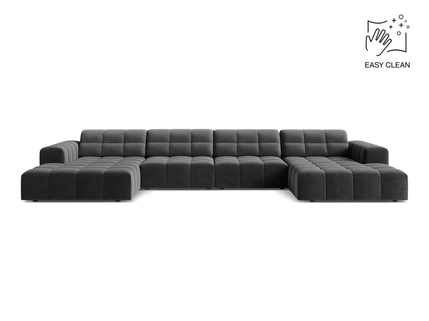 Chicago Panoramic Sofa, 6 Seats, 375x167 cm — Grey
