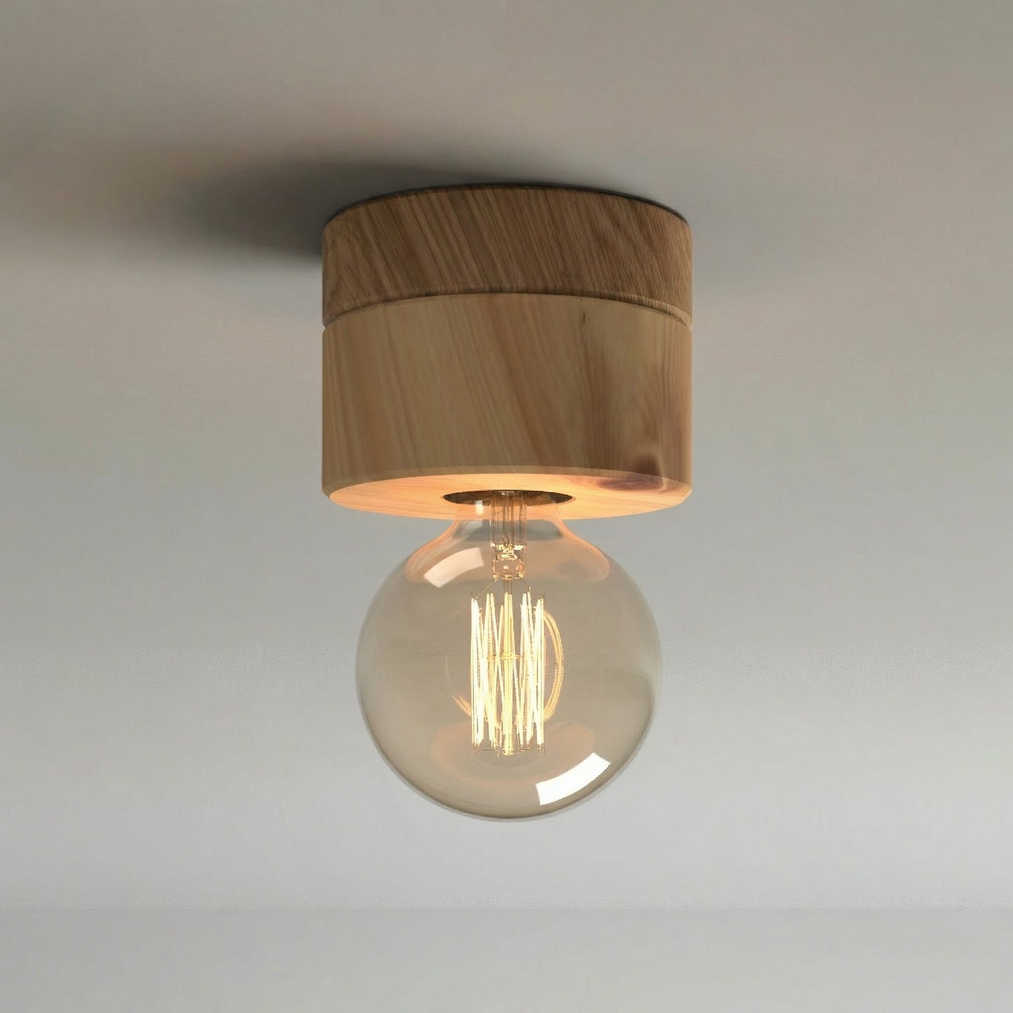 ALMUT 0239 Scandinavian Wood Ceiling Light Pine
