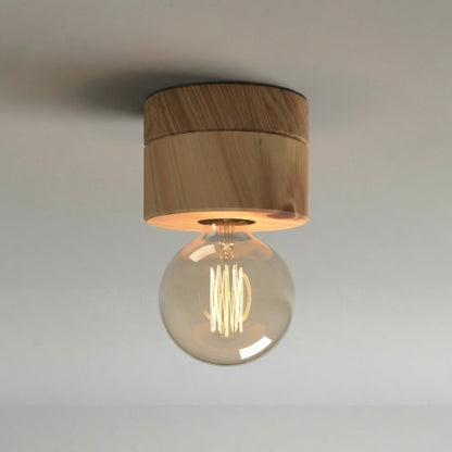 ALMUT 0239 Scandinavian Wood Ceiling Light Pine