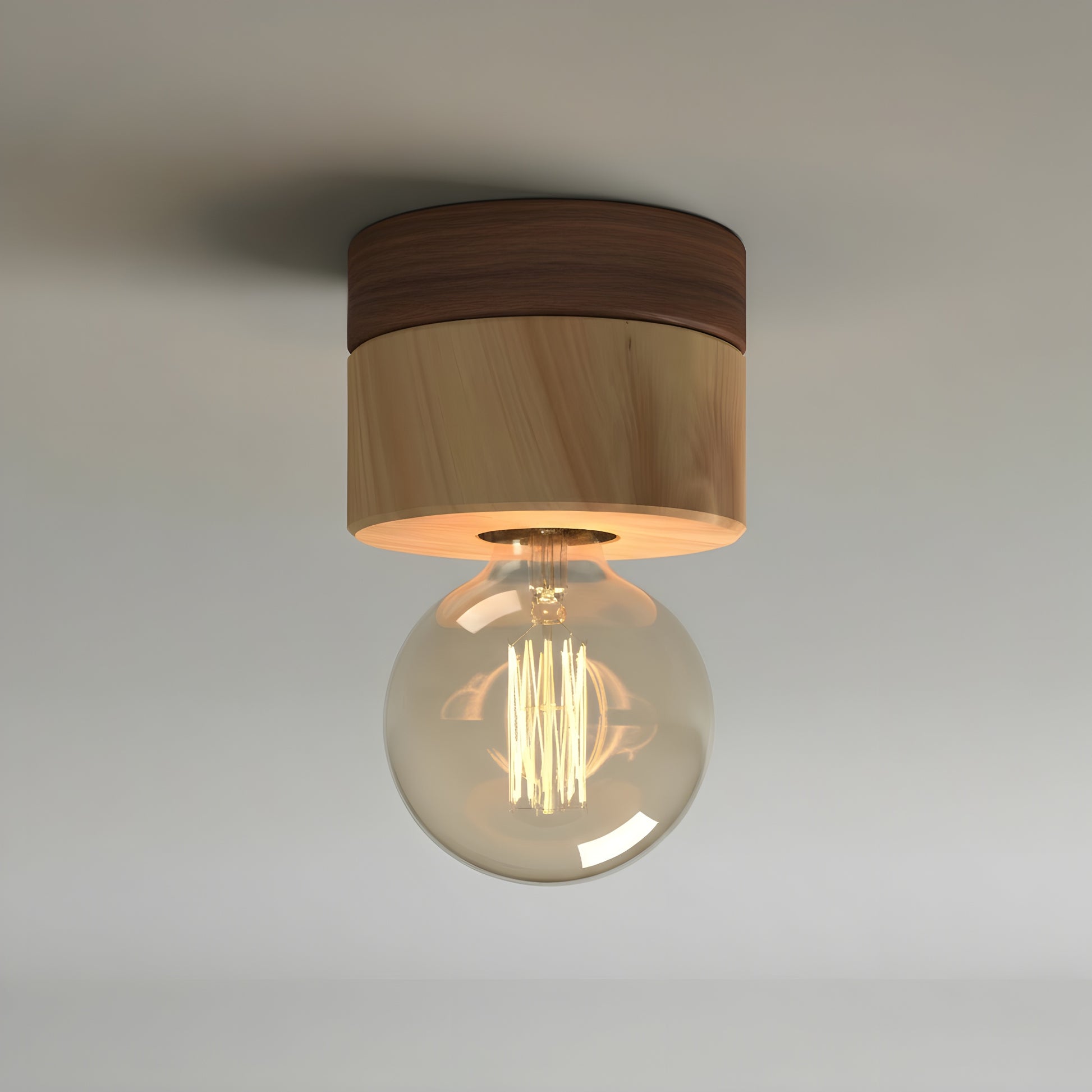 ALMUT 0239 Scandinavian Wood Ceiling Light Oak