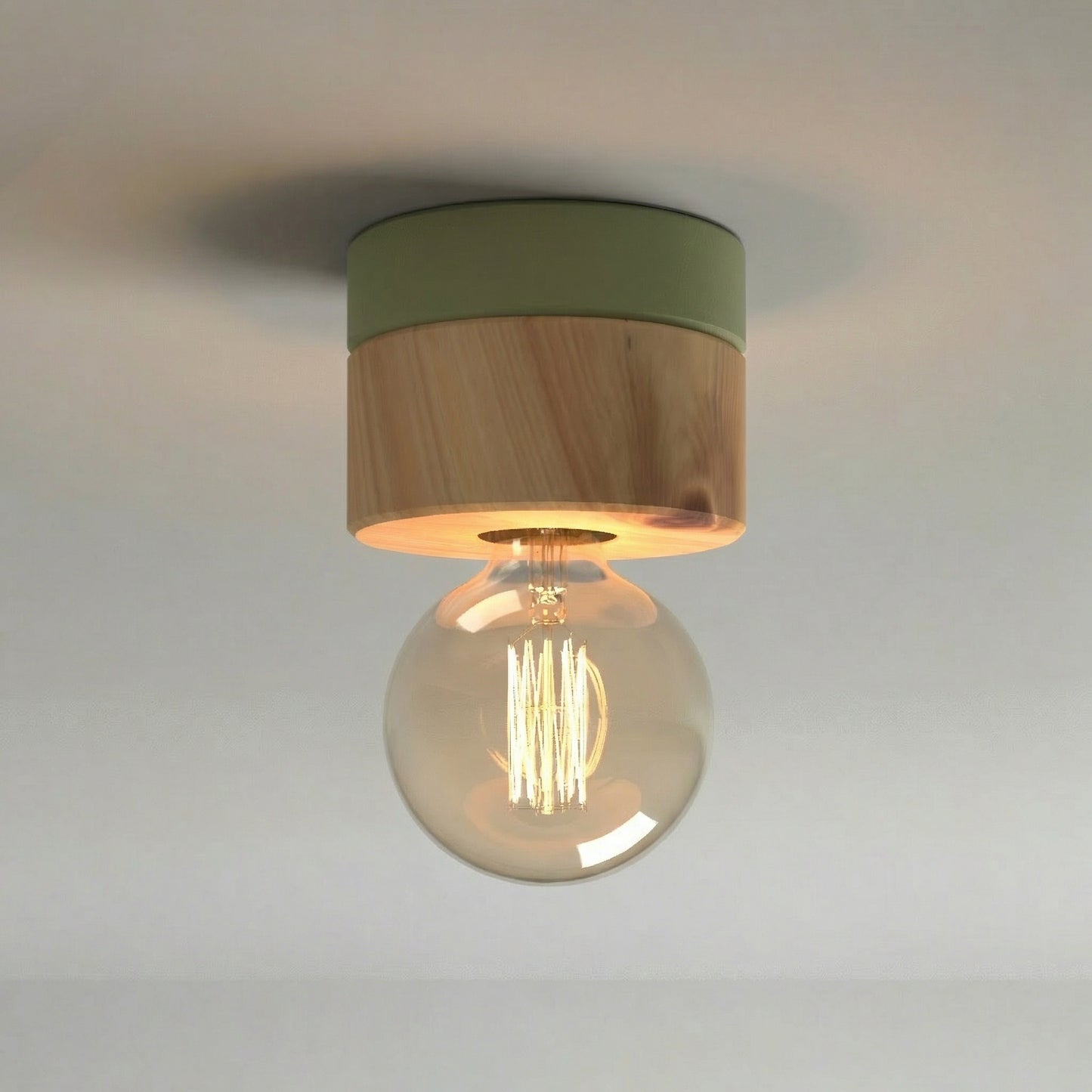 ALMUT 0239 Scandinavian Wood Ceiling Light Pine