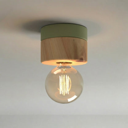 ALMUT 0239 Scandinavian Wood Ceiling Light Pine
