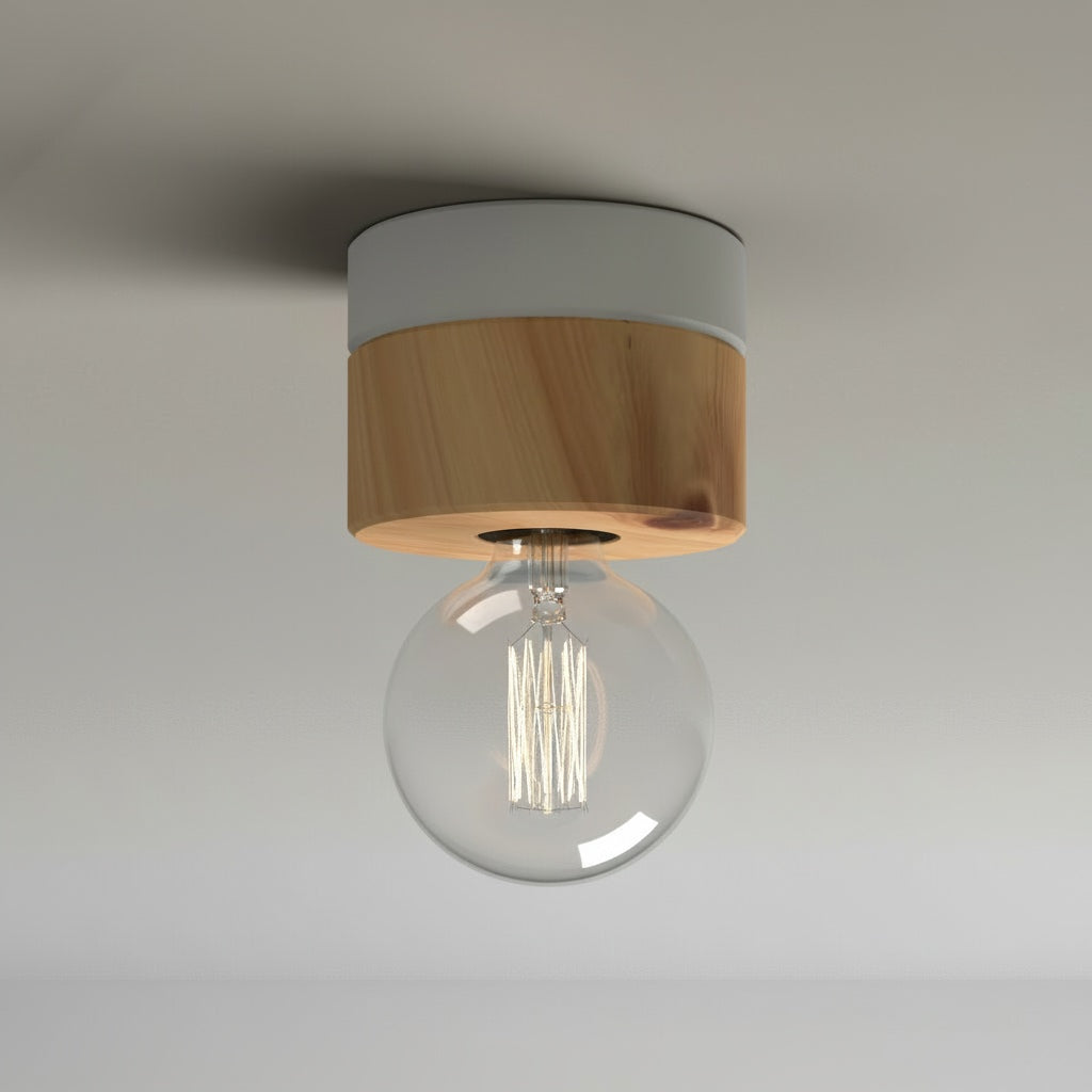 ALMUT 0239 Scandinavian Wood Ceiling Light Oak