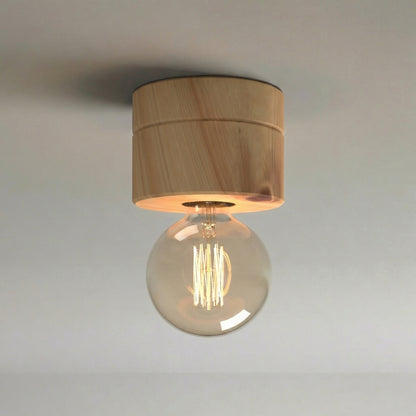 ALMUT 0239 Scandinavian Wood Ceiling Light Pine