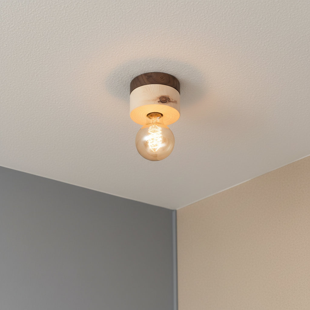 ALMUT 0239 Scandinavian Wood Ceiling Light Pine