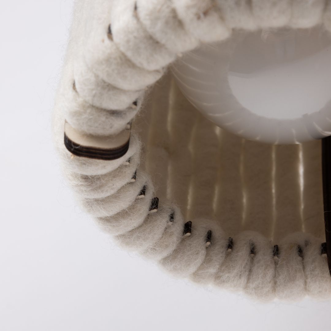 Wool & Wood Pendant Light — Cylinder (Small)