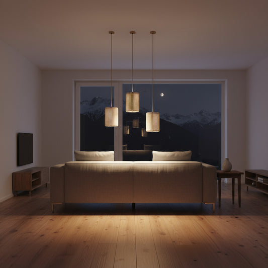 Wool & Wood Pendant Light — Cylinder (Small)