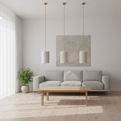 Wool & Wood Pendant Light — Cylinder (Small)