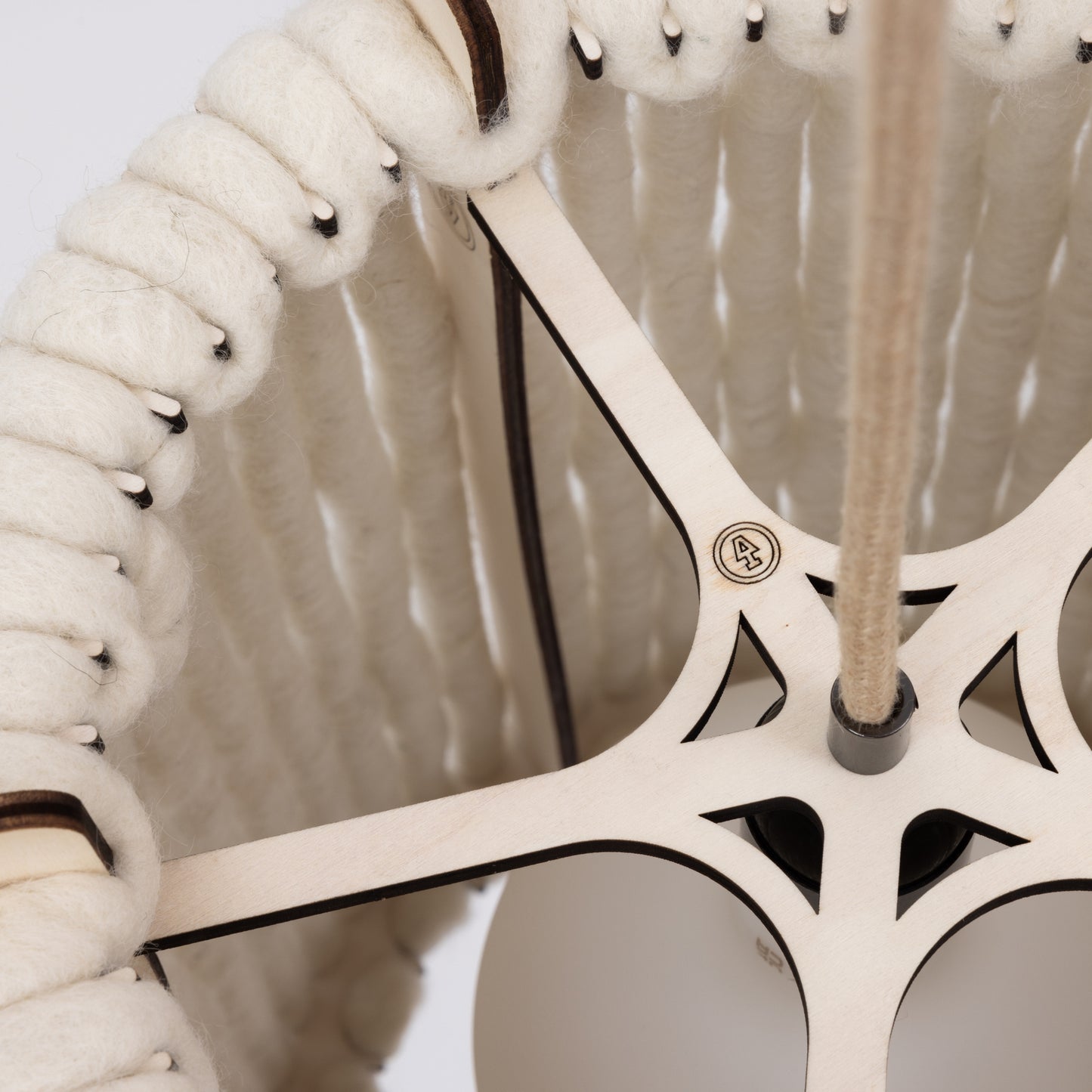 Wool & Wood Pendant Light — Cone