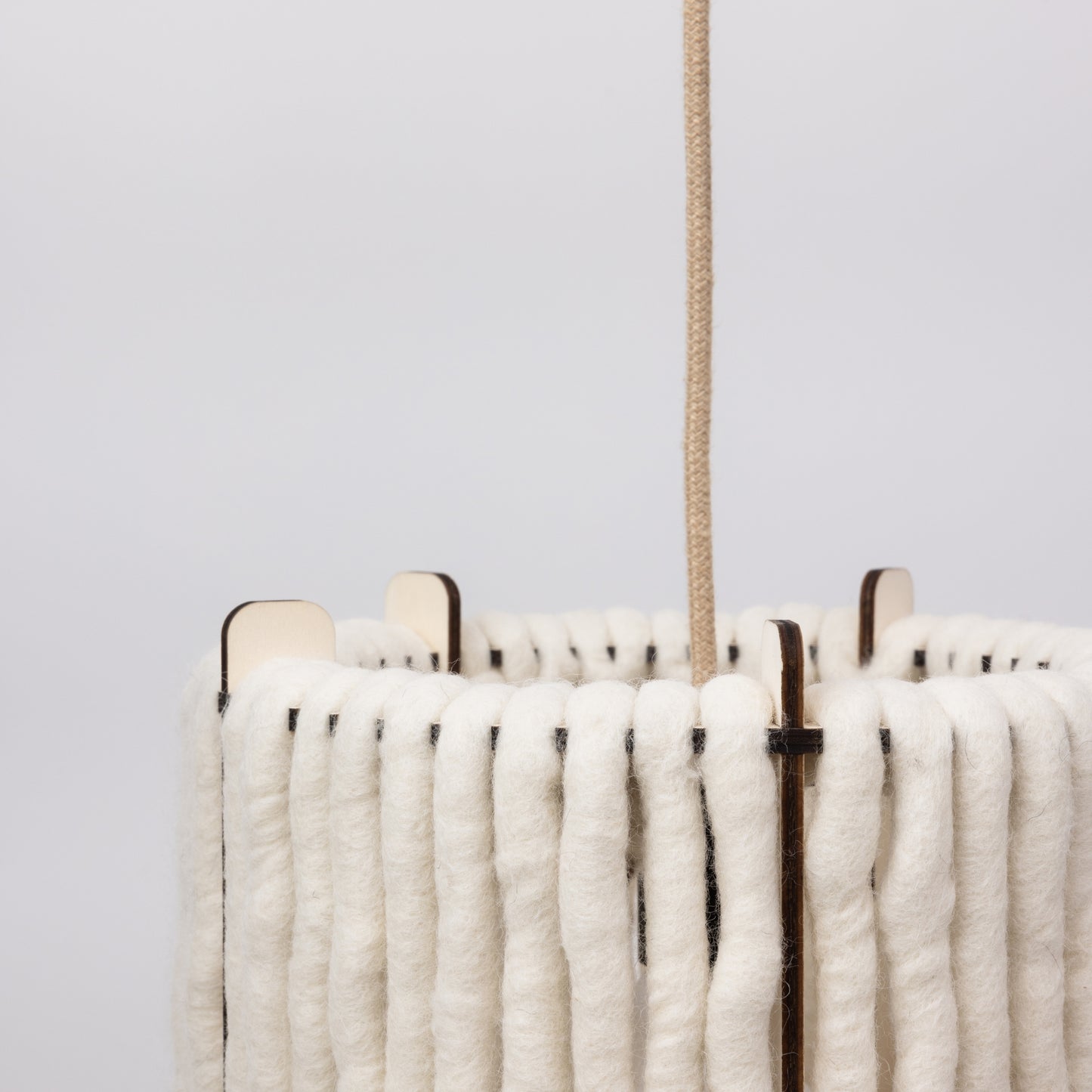 Wool & Wood Pendant Light — Cone