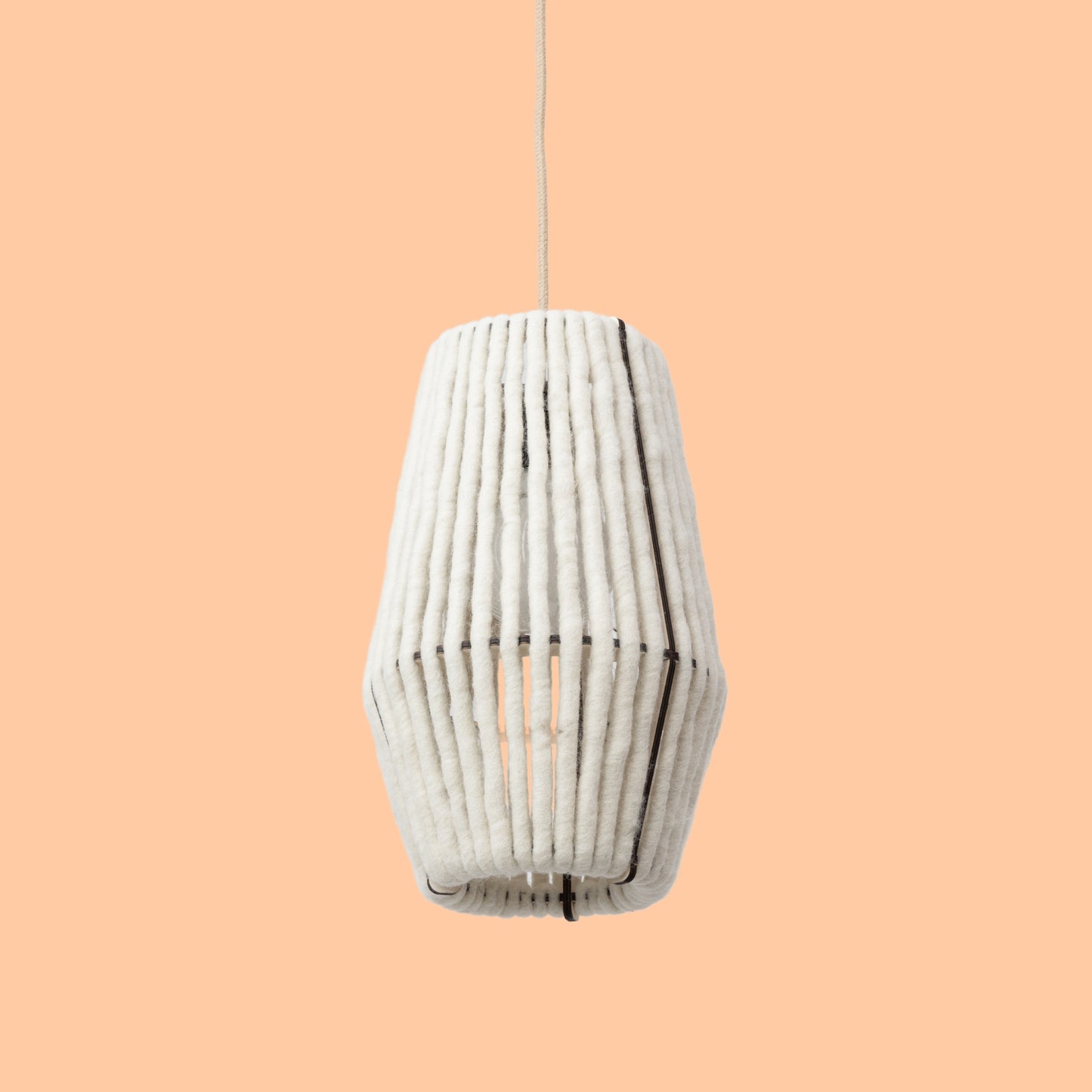 Wool & Wood Pendant Light — Cylinder