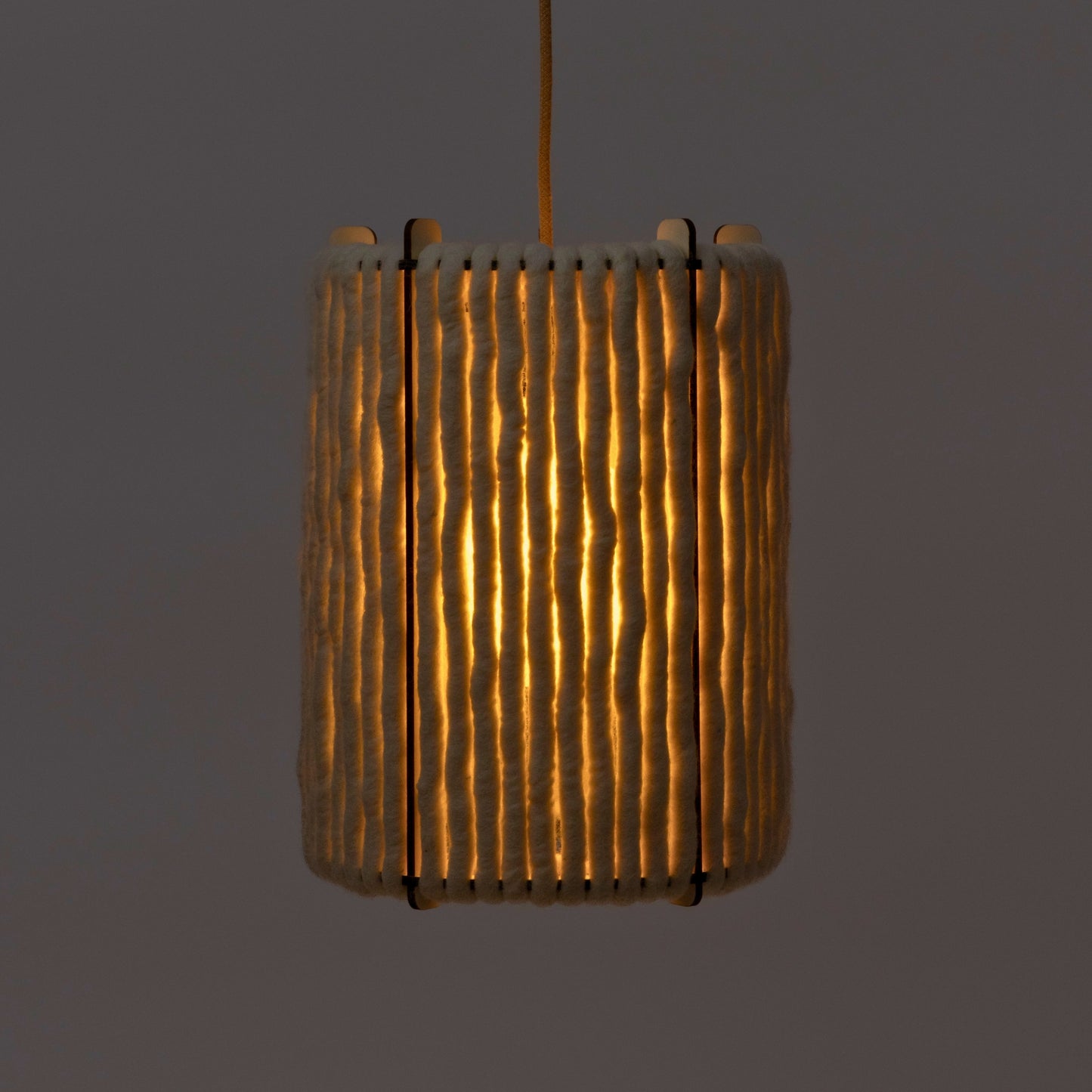 Wool & Wood Pendant Light — Cone