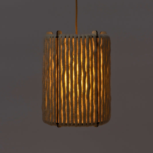 Wool & Wood Pendant Light — Cone