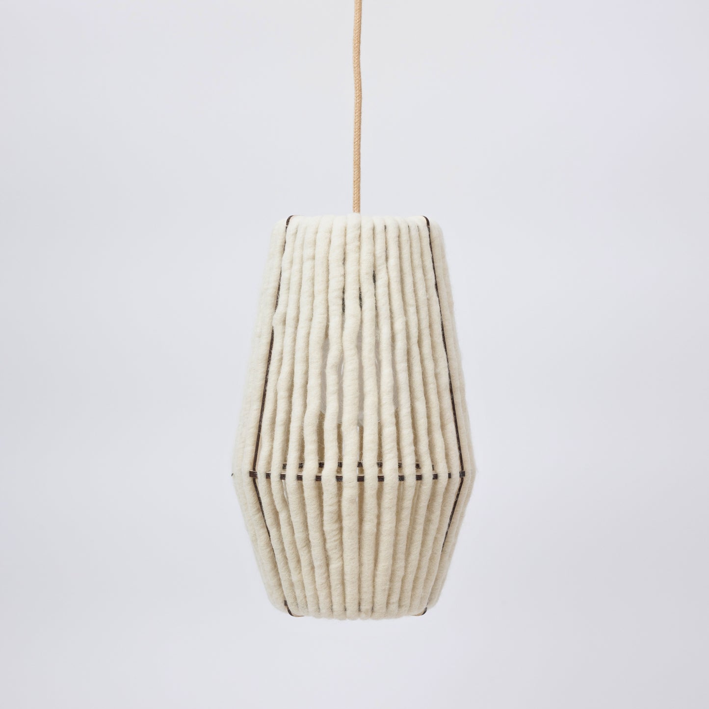 Wool & Wood Pendant Light — Cylinder