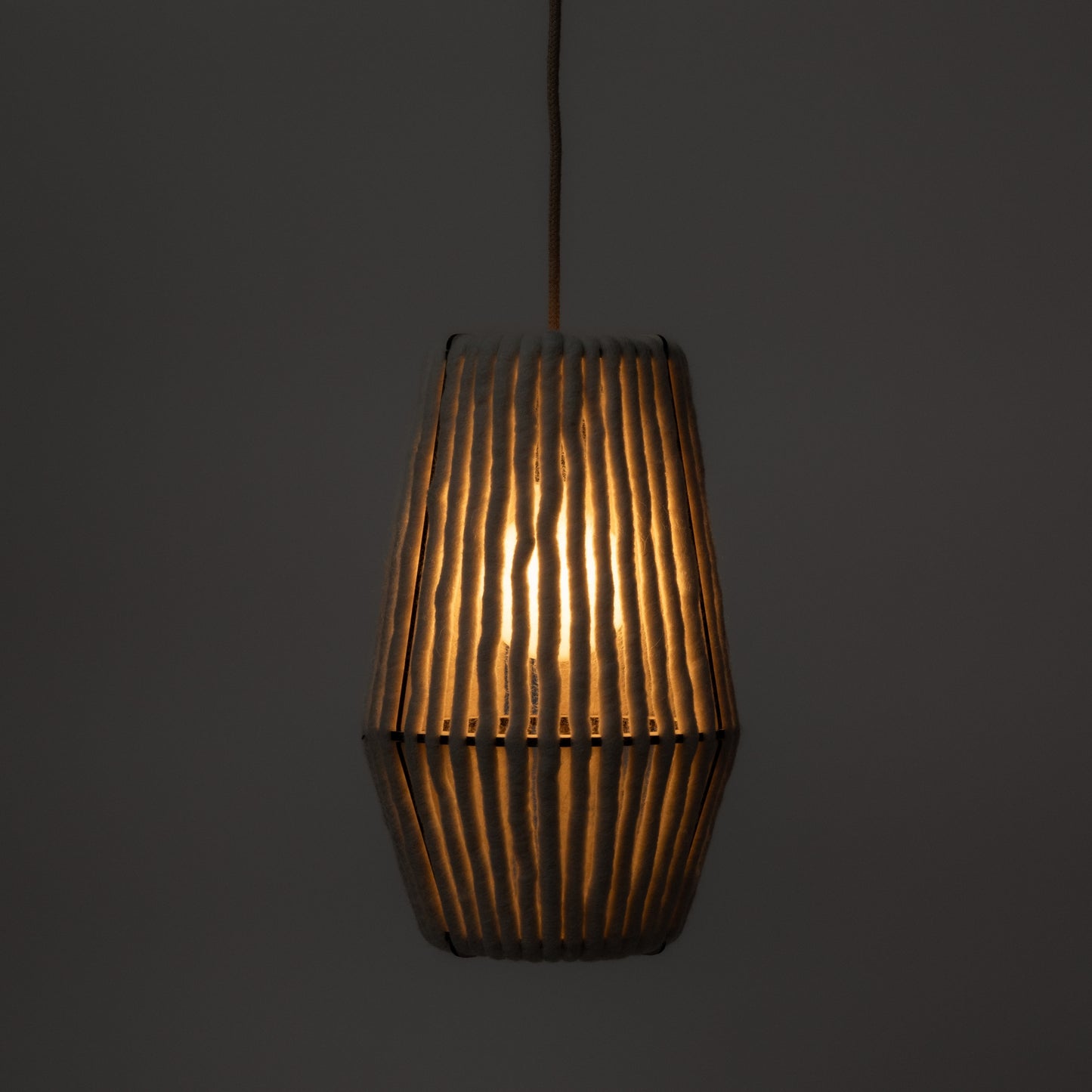 Wool & Wood Pendant Light — Cylinder