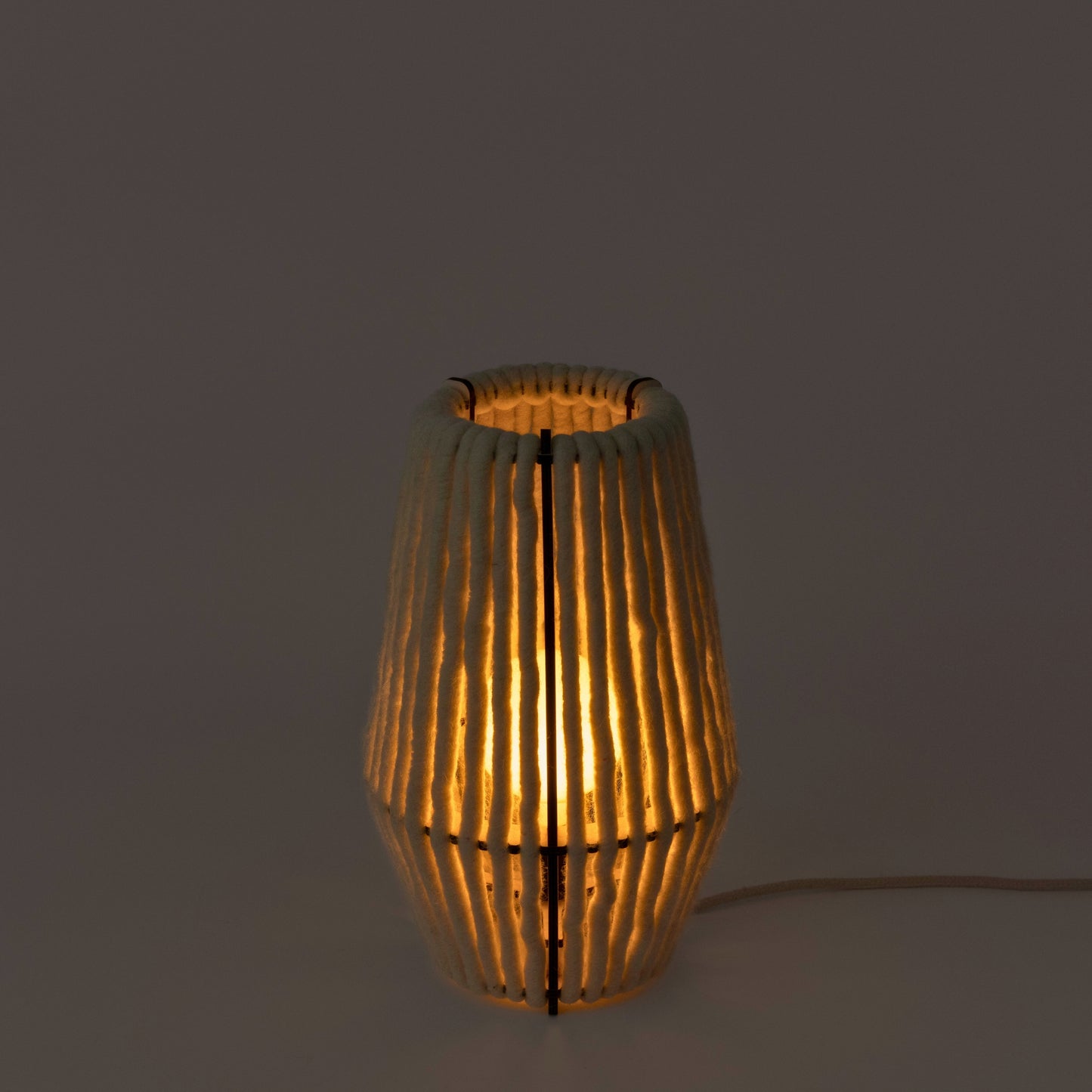 Wool & Wood Table Lamp — Cone