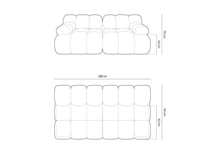 Sofa Samt Schwarz Bellis — Ansicht 4