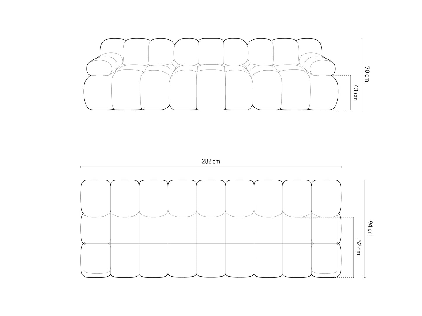 Sofa Samt Schwarz Bellis — Ansicht 4