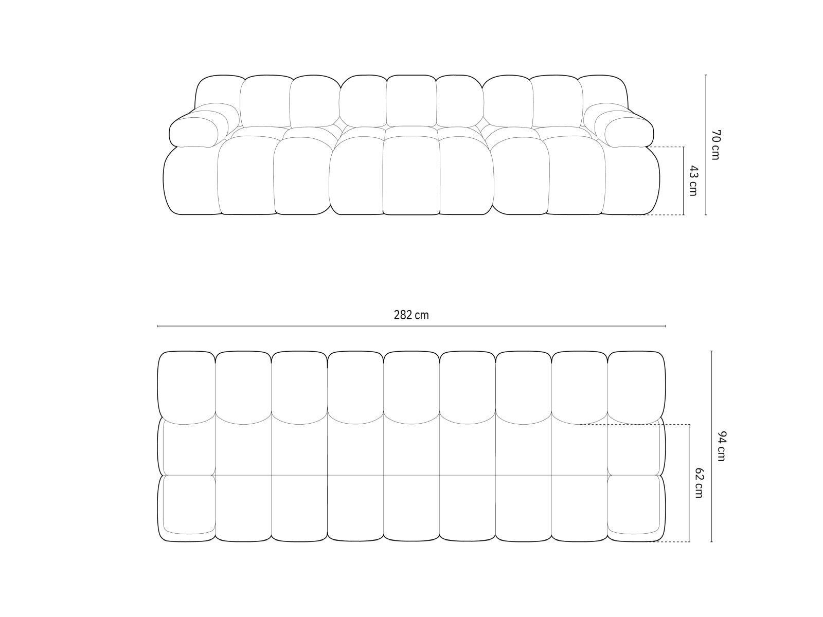 Sofa Samt Schwarz Bellis — Ansicht 4