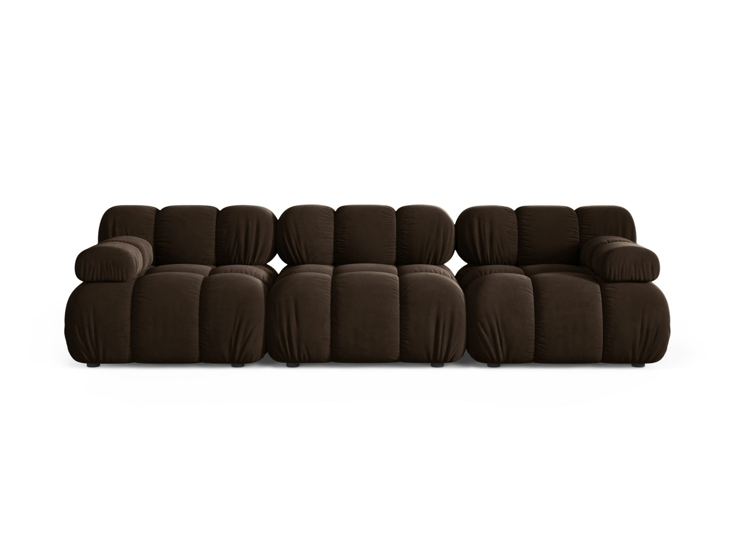Sofa Samt Schwarz Bellis — Dark Brown
