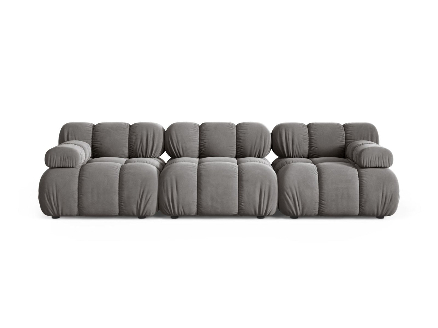 Sofa Samt Schwarz Bellis — Light Grey