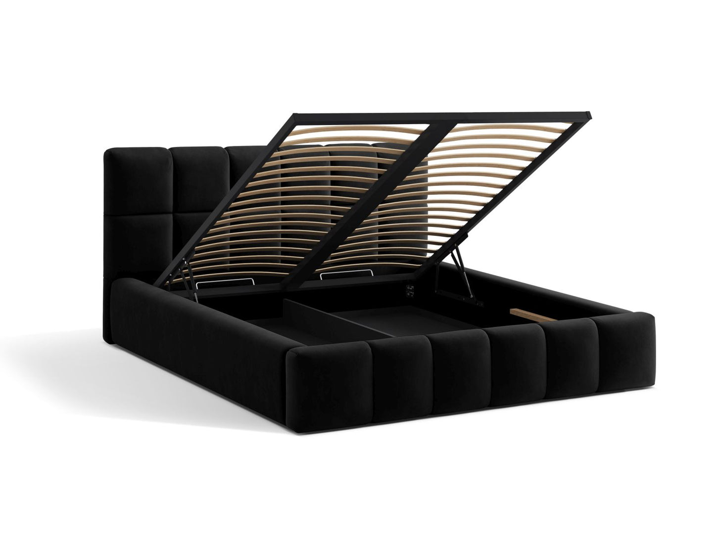 Bett Samt Schwarz Bellis — Maße und Details