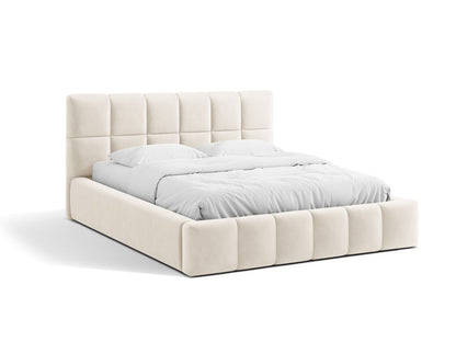 Bett Samt Schwarz Bellis — Light Beige