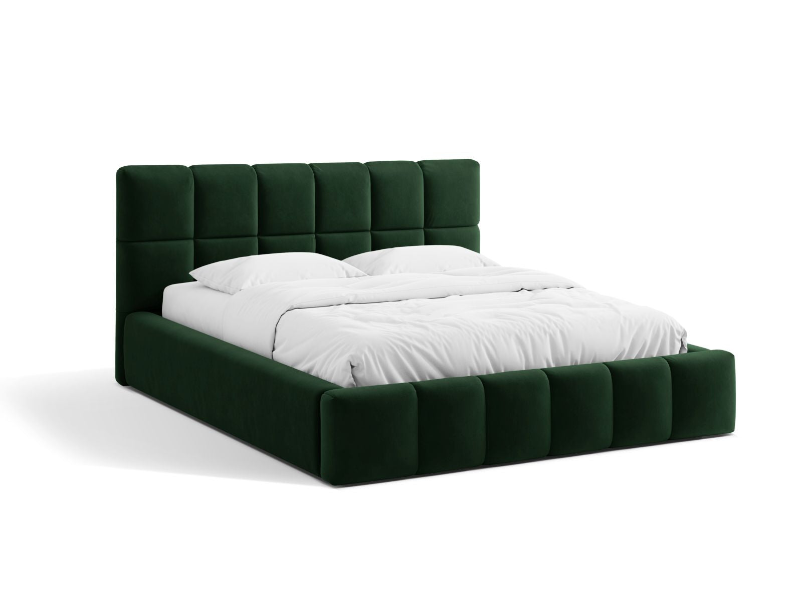 Bellis Storage Bed With Headboard, 200x220 cm — Bottle Green