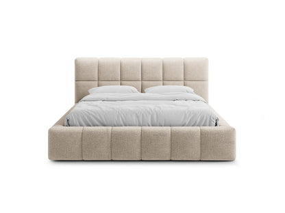 Bett Bouclé Beige Bellis — Wohnbeispiel