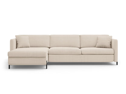 Ecksofa Strukturstoff Beige Gloria — Beige