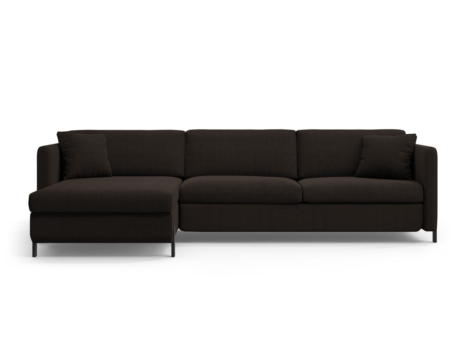 Gloria Corner Sofa With Bed Function And Box, 5 Seats, 286x170 cm — Dark Grey / Left