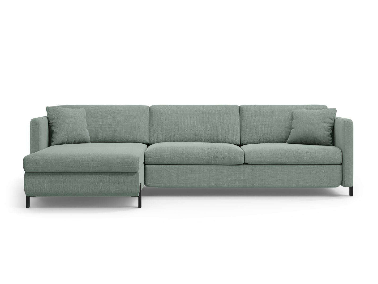 Gloria Corner Sofa With Bed Function And Box, 5 Seats, 286x170 cm — Mint / Left