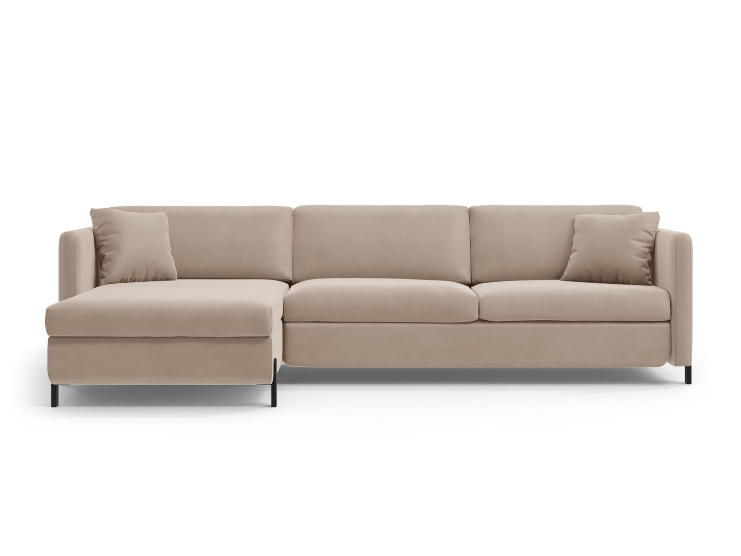 Ecksofa Samt Beige Gloria — Beige