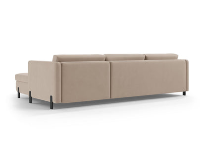Ecksofa Samt Beige Gloria — Maße und Details