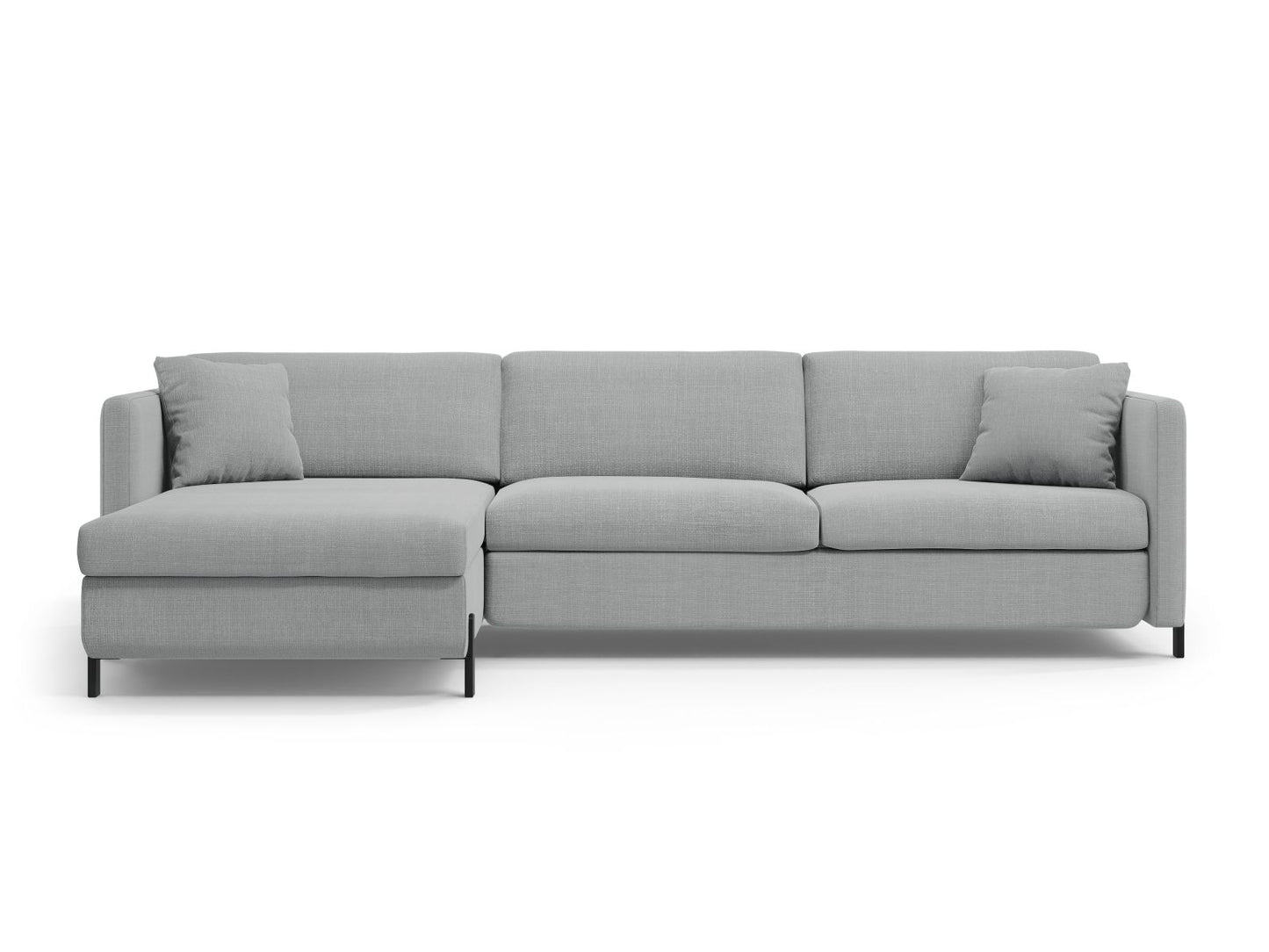 Ecksofa Strukturstoff Beige Gloria — Light Grey