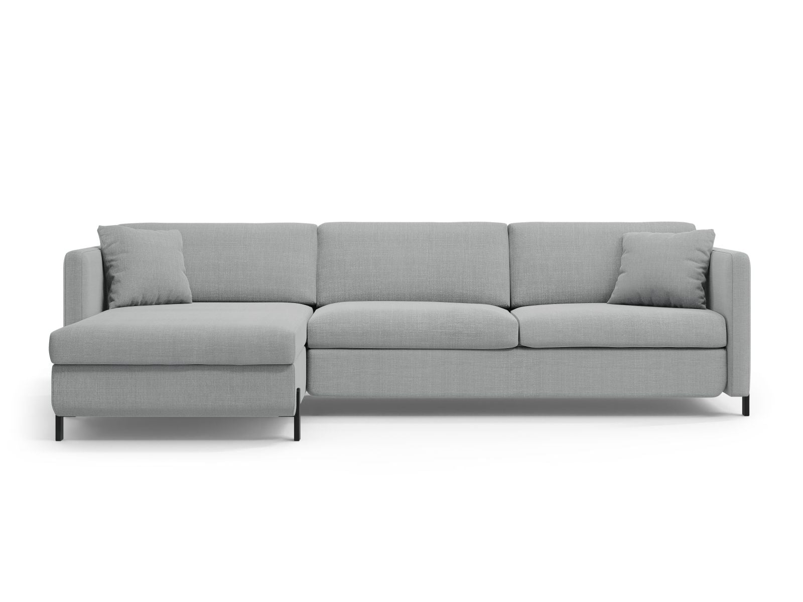 Gloria Corner Sofa With Bed Function And Box, 4 Seats, 266x170 cm — Light Grey / Left