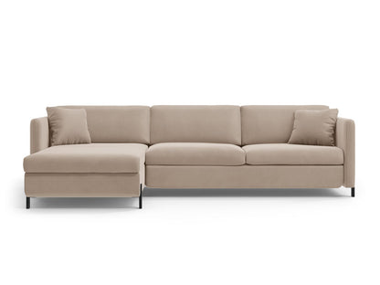 Ecksofa Samt Beige Gloria — Beige