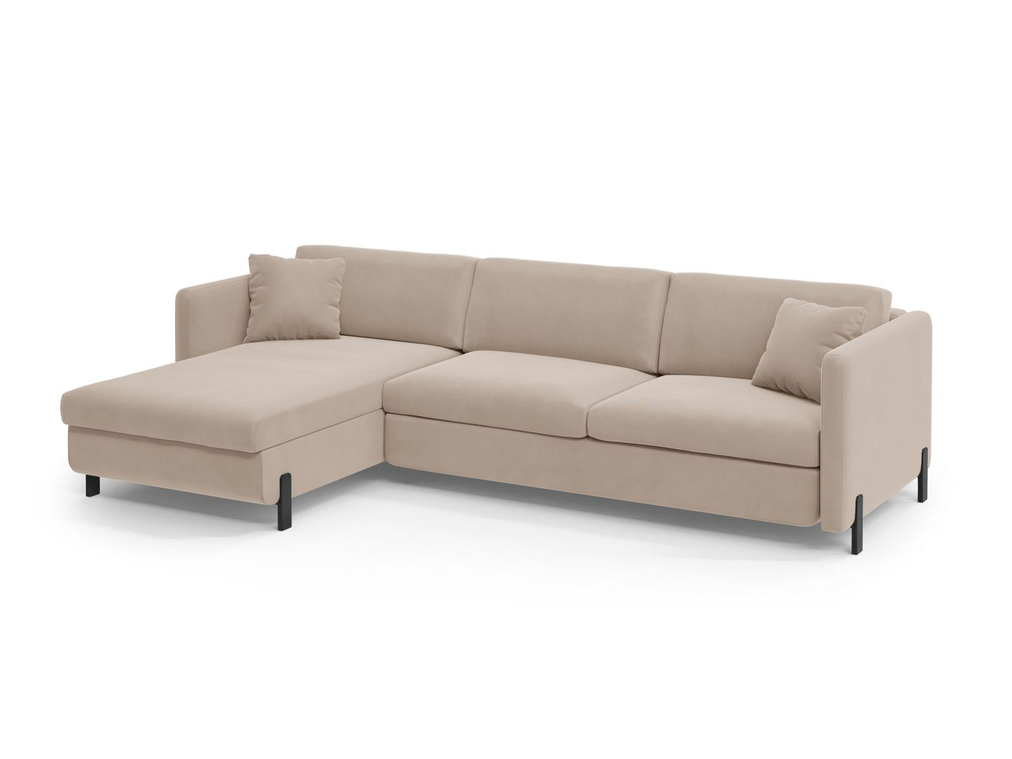 Ecksofa Samt Beige Gloria — Detailansicht