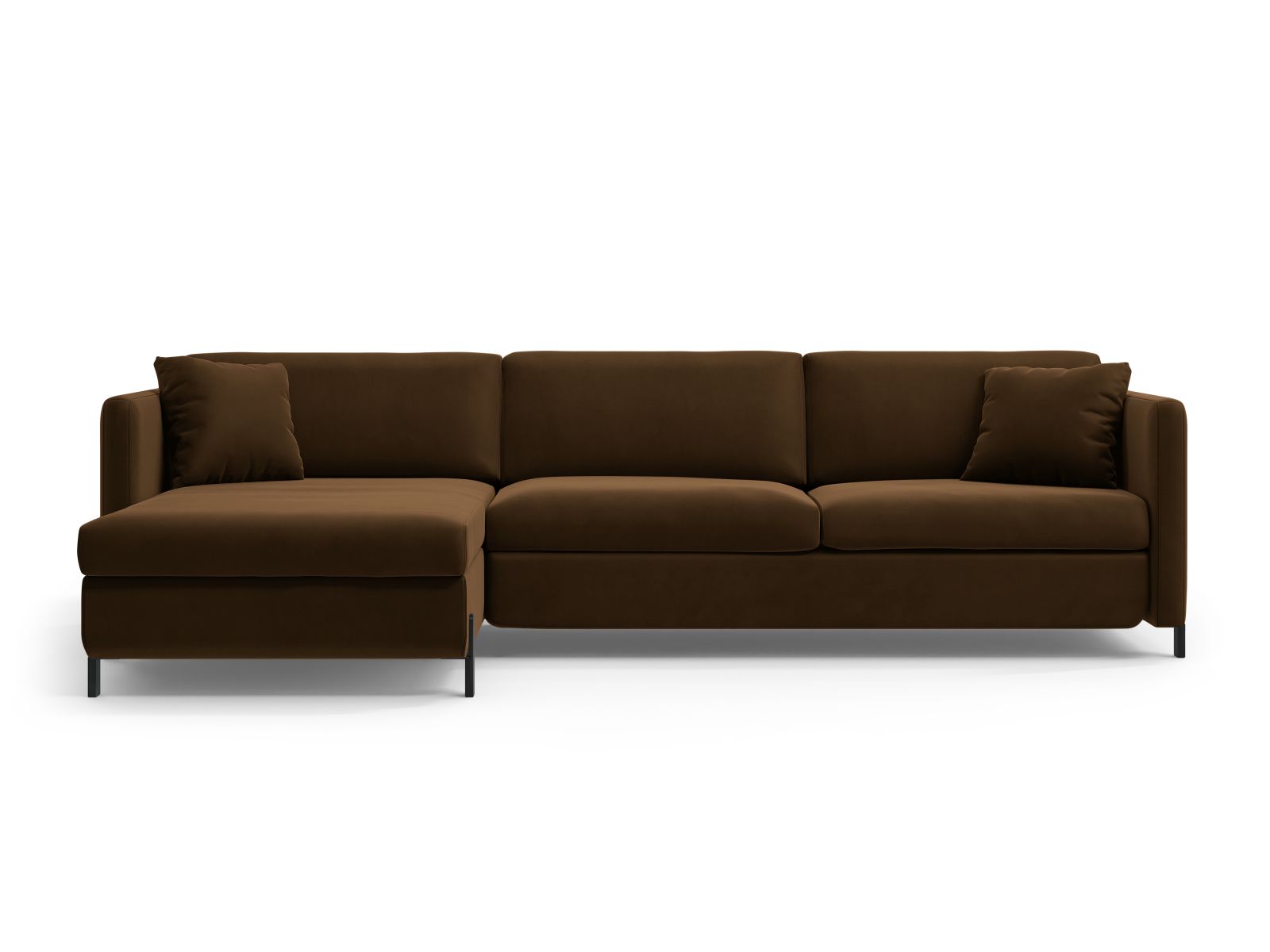 Gloria Corner Sofa With Bed Function, 4 Seats, 266x170 cm — Chocolate / Left