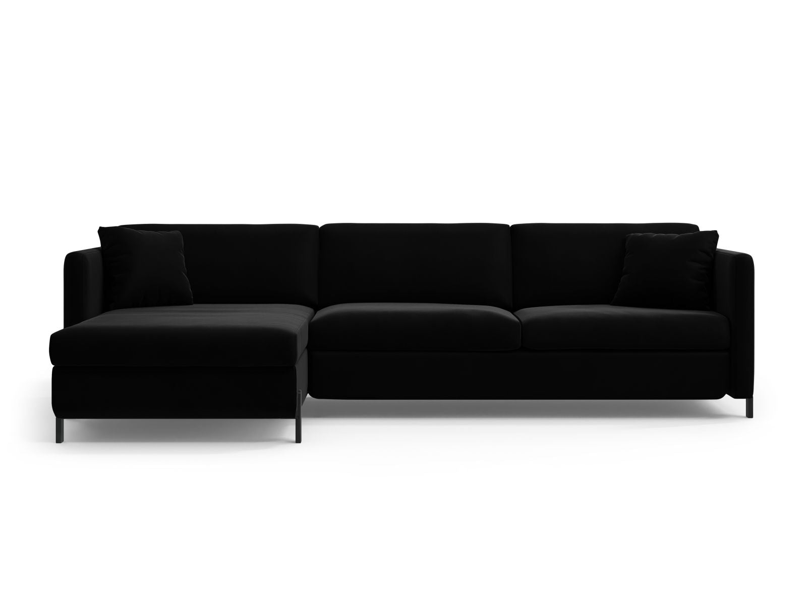 Gloria Corner Sofa With Bed Function, 4 Seats, 266x170 cm — Black / Left