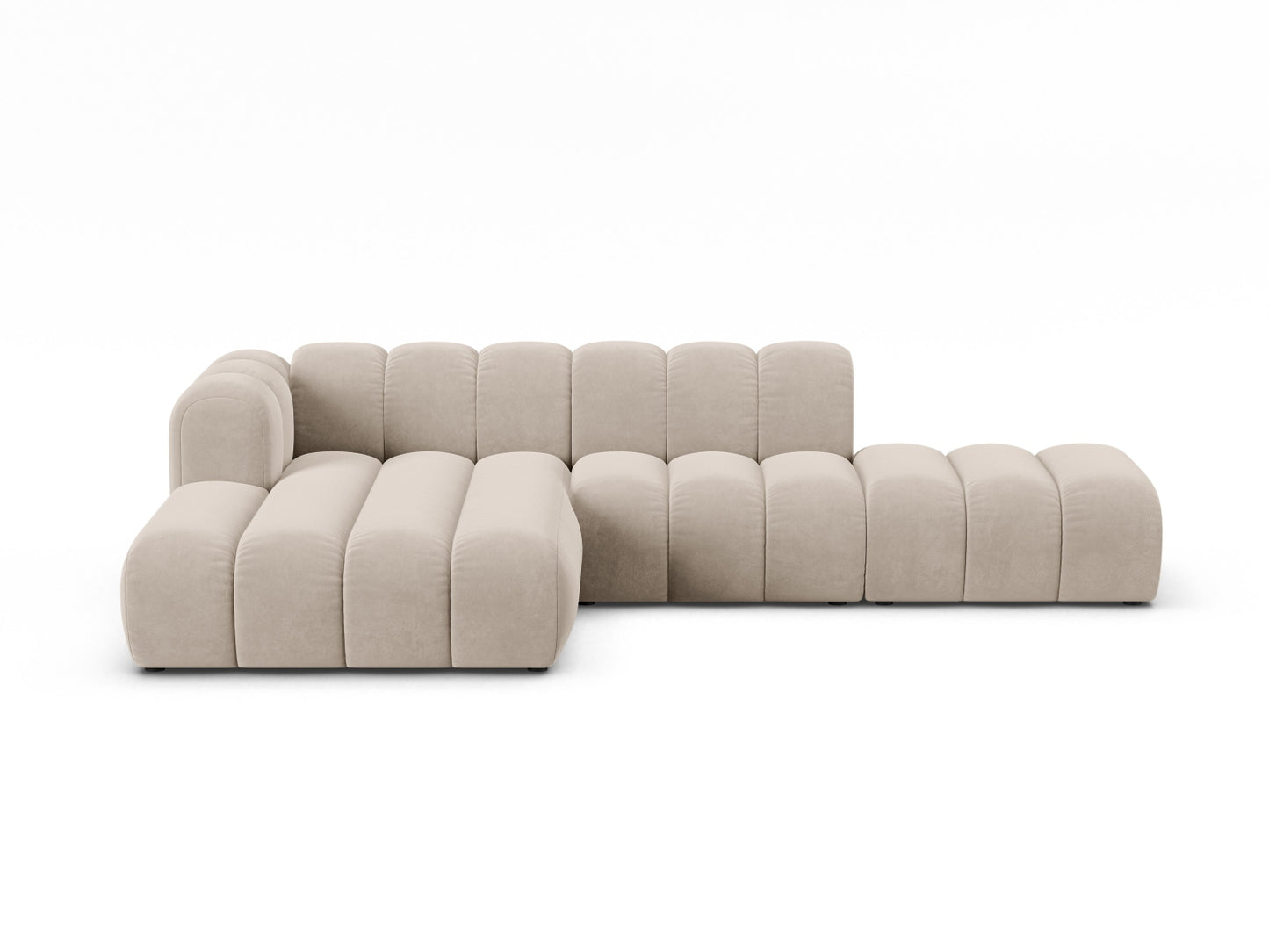 Ecksofa Samt Beige Lupine — Beige