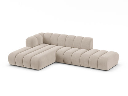 Ecksofa Samt Beige Lupine — Detailansicht