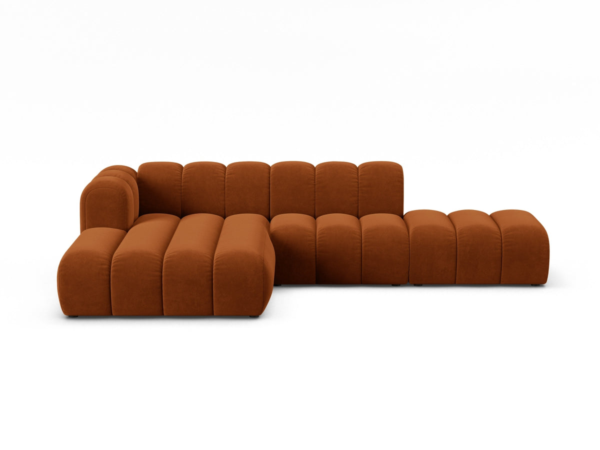Lupine Modular Open Corner Sofa, 5 Seats, 299x177 cm — Terracotta / Left