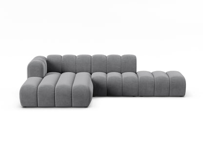 Ecksofa Samt Beige Lupine — Grey